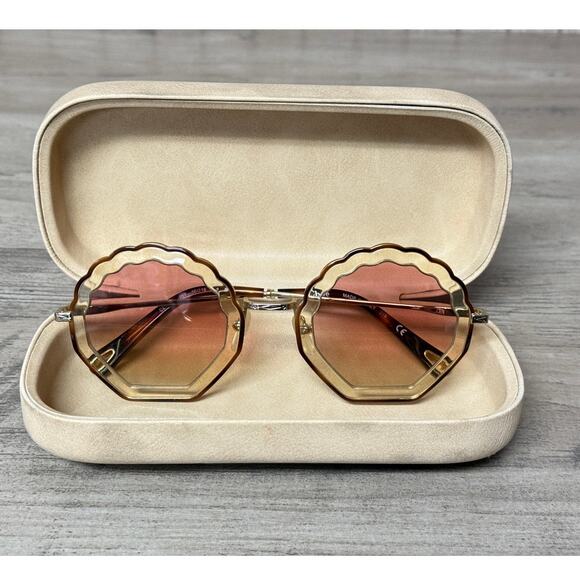 Chloé Gold Brown Geometric Round Sunglasses CH0047S main image 10